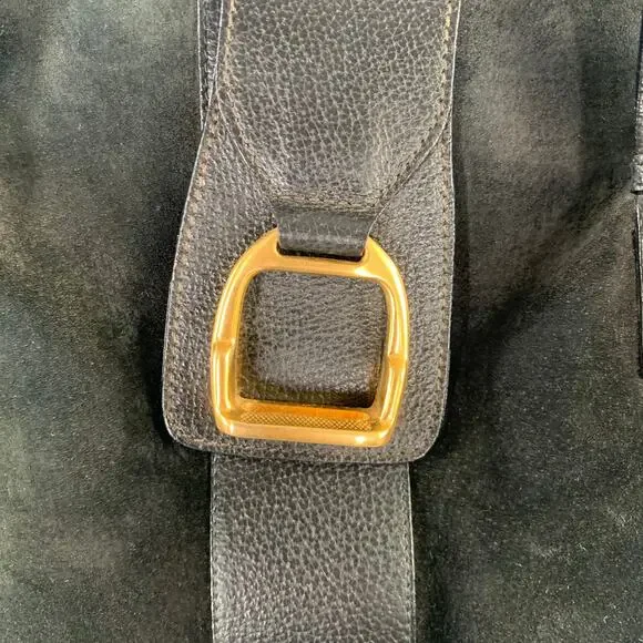 GUCCI Black Suede Leather Tote Bags - Picture 2 of 12